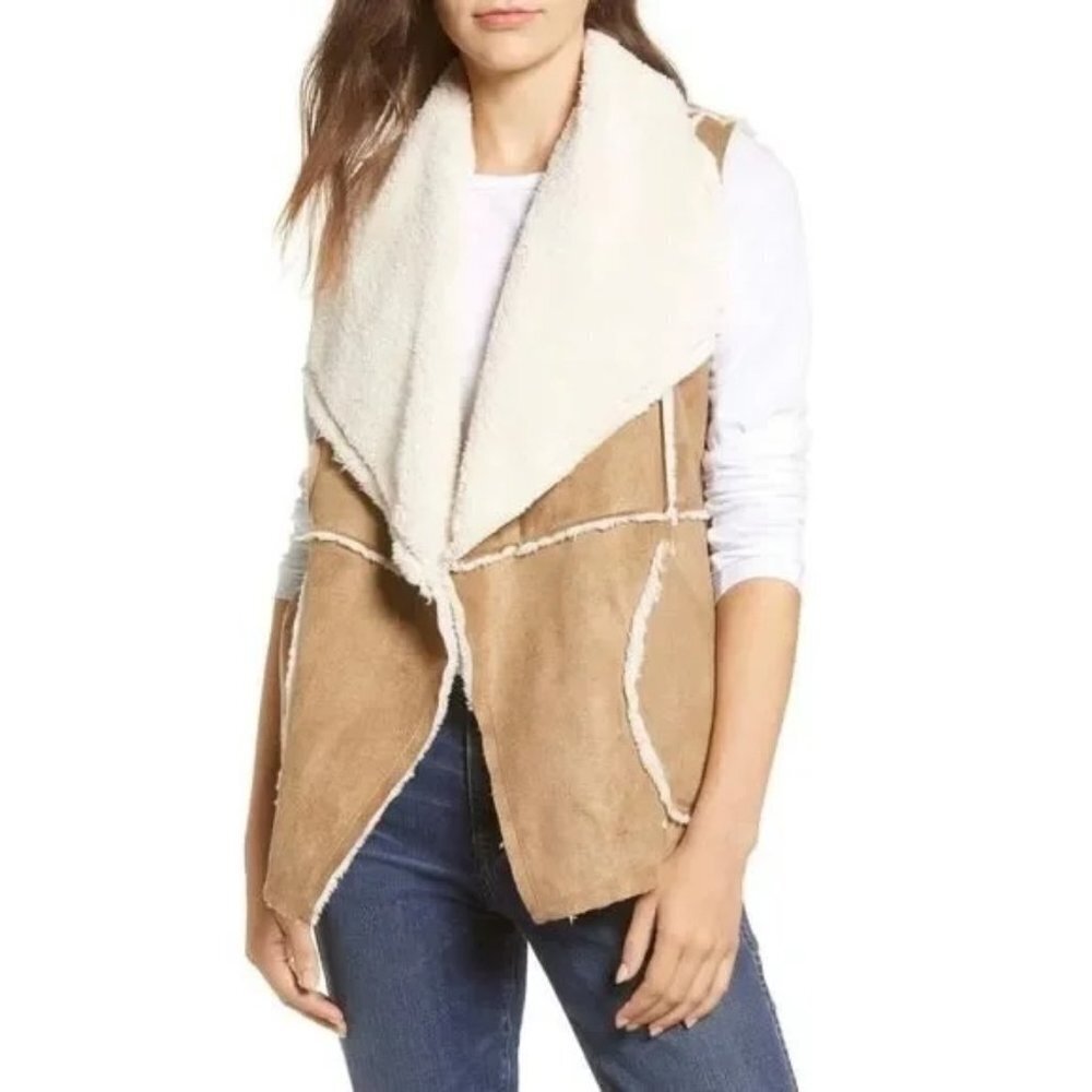 Sanctuary Brand - Women's Faux Shearling Reversible Vest, One Size Fits Most